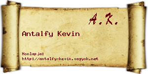 Antalfy Kevin névjegykártya
